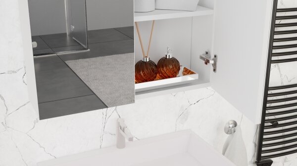 Koupelnová skříňka s umyvadlem KATE + zrcadlová skříňka + nástěnná skříňka bílá