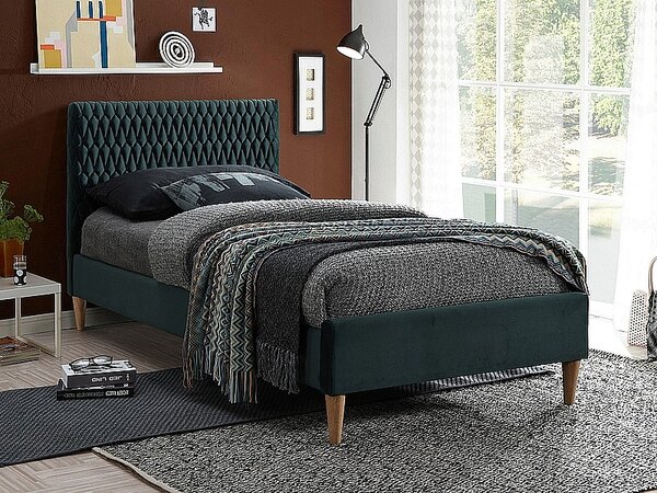 SIGNAL SIG Čalouněná postel AZURRO velvet zelená 90x200