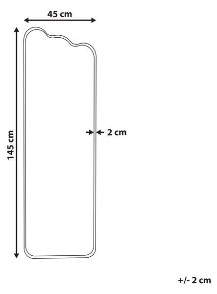Zrcadlo ABZAC 45 cm 145 cm Kov Krémově bílá