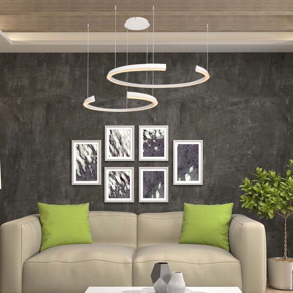 LED Solution Bílé závěsné LED svítidlo designové 116cm 48W stmívatelné Barva světla: Denní bílá 14993