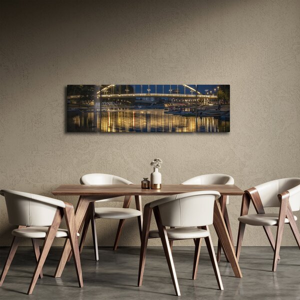 Obraz mostu s fontánou (170x50 cm)