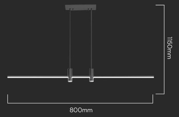 LED Solution Černé závěsné LED svítidlo designové 80cm 19W 10060