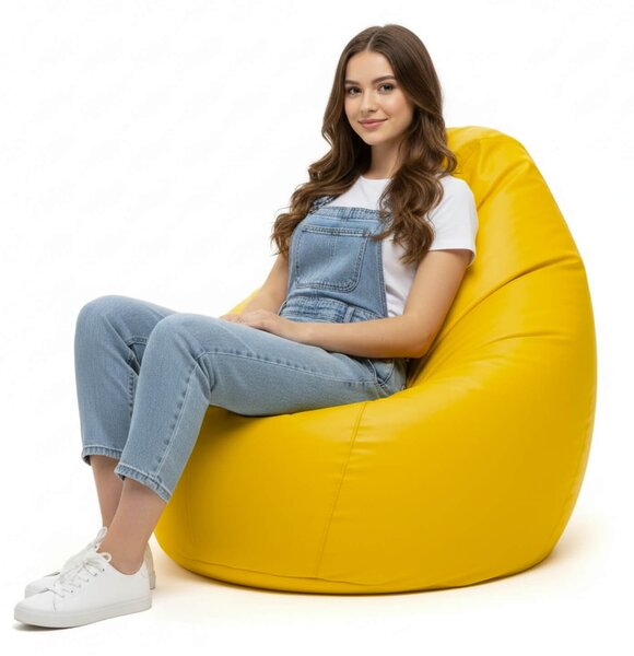 Sedací pytel Primabag Mega Sako ekokůže citronová