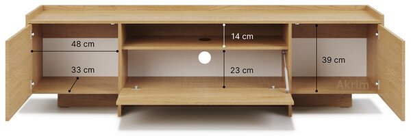 TV stolek JAPANDI RTV | 197 cm | baltic storm | otevírání PUSH-OPEN