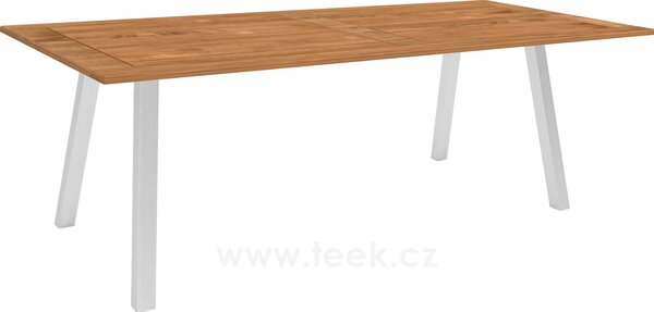 Stern Jídelní stůl Interno, Stern, obdélníkový 180x100x75 cm, profil nohou čtvercový, rám šedočerný (anthracite), deska teak