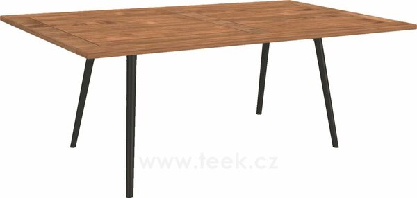 Stern Jídelní stůl Interno, Stern, obdélníkový 180x100x75 cm, profil nohou kulatý, rám lakovaný hliník šedočerný (anthracite), deska teak