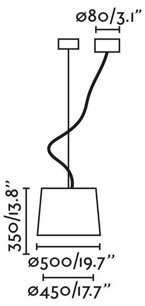 CONGA závěsné svítidlo, černá/bílá, pr.450 - FARO