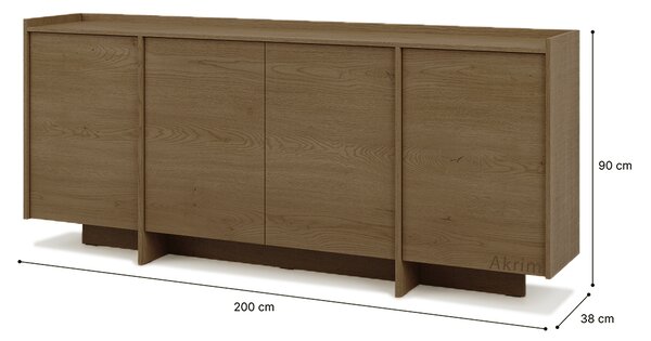 Komoda JAPANDI K4D | 200 cm | baltic storm | otevírání PUSH-OPEN