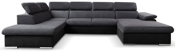 Sedací souprava COOL II | 220x343x191 cm | rozkládací + 2x úložný prostor | PRAVÁ | šedo černá 23/15