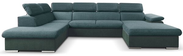 Sedací souprava COOL II | 220x343x191 cm | rozkládací + 2x úložný prostor | PRAVÁ | tyrkysová 12/24