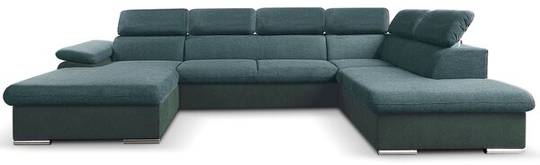 Sedací souprava COOL II | 191x343x220 cm | rozkládací + 2x úložný prostor | LEVÁ | tyrkysová 12/24