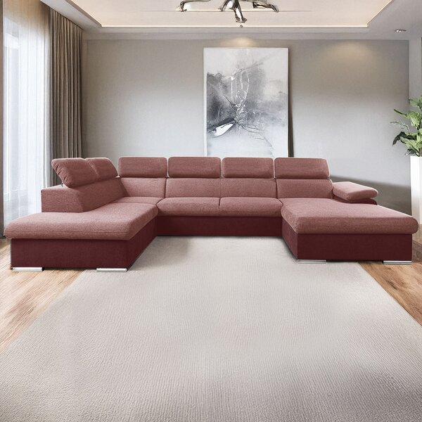 Sedací souprava COOL II | 220x343x191 cm | rozkládací + 2x úložný prostor | PRAVÁ | vínová 17/26