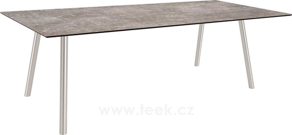 Stern Jídelní stůl Interno, Stern, obdélníkový 220x100x75 cm, profil nohou kulatý, rám nerez, deska HPL, Cement light