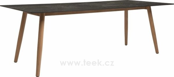 Stern Jídelní stůl Interno, Stern, obdélníkový 220x100x73,5 cm, nohy teak, deska HPL Cement light