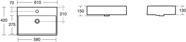 Ideal Standard K078101 - Umyvadlo na desku STRADA 60x42 cm keramika/bílá