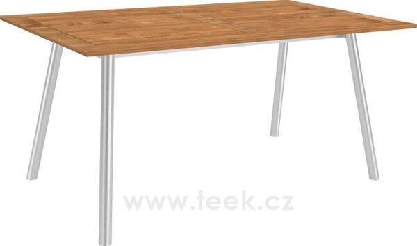 Stern Jídelní stůl Interno, Stern, obdélníkový 180x100x75 cm, profil nohou kulatý, rám nerez, deska teak