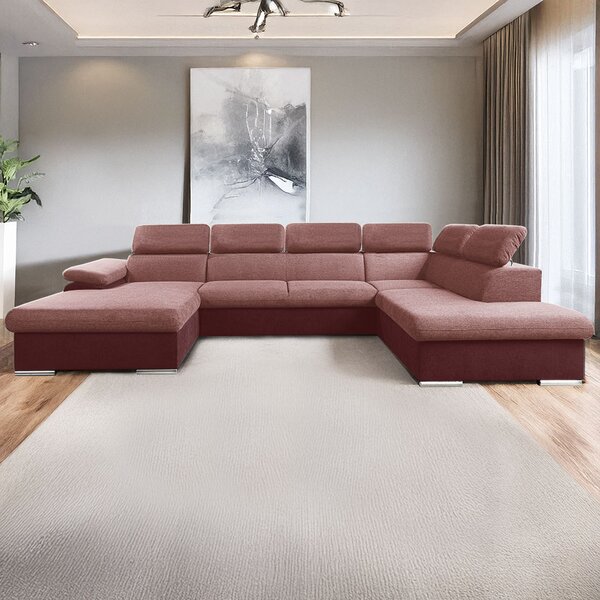 Sedací souprava COOL II | 191x343x220 cm | rozkládací + 2x úložný prostor | LEVÁ | vínová 17/26