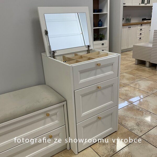 Komoda REL LWK | 90 cm | bílá | lamino o síle 18 mm + ozdobné MDF lišty 18 mm
