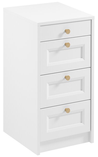 Komoda REL K4SW | 40 cm | bílá | lamino o síle 18 mm + ozdobné MDF lišty 18 mm