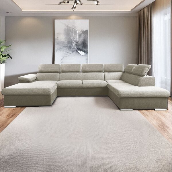 Sedací souprava COOL II | 191x343x220 cm | rozkládací + 2x úložný prostor | LEVÁ | béžová 02/03