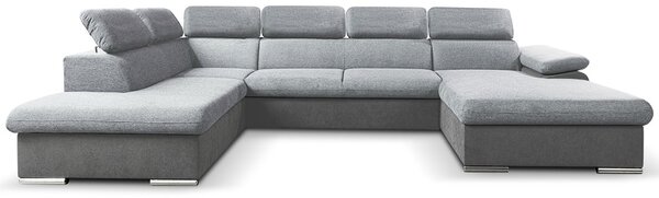 Sedací souprava COOL II | 220x343x191 cm | rozkládací + 2x úlož. prostor | PRAVÁ | světle šedá 18/14