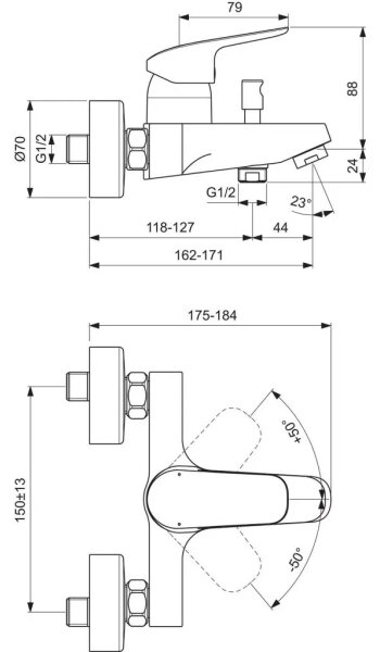Ideal Standard B1721AA - Vanová baterie CERAFLEX lesklý chrom