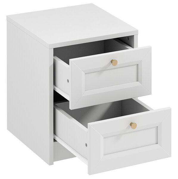 Noční stolek REL SN | 40 cm | bílá | lamino o síle 18 mm + ozdobné MDF lišty 18 mm