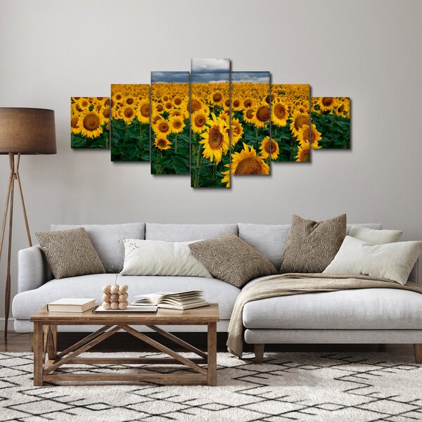 Obraz slunečnicového pole (210x100 cm)