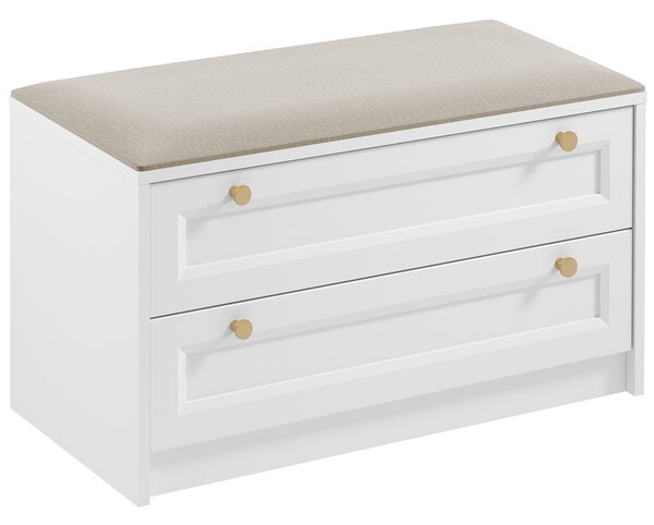 Komoda REL LWK | 90 cm | bílá | lamino o síle 18 mm + ozdobné MDF lišty 18 mm