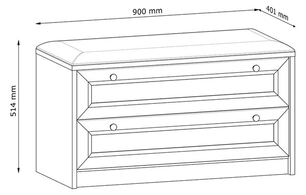 Komoda REL LWK | 90 cm | bílá | lamino o síle 18 mm + ozdobné MDF lišty 18 mm
