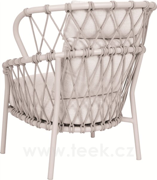 Stern Nízké křeslo Klea s vysokou opěrkou, Stern, rám hliník antracit mat, výplet lanko Stone, sedáky 100% akryl Pearl Grey