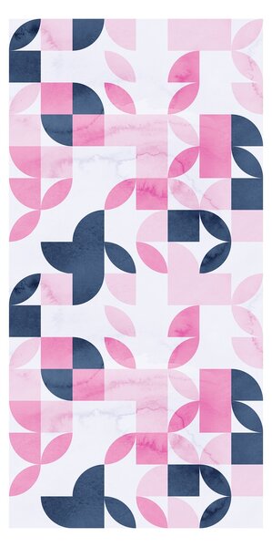 Tapeta - Retro geometrický vzor v růžových tónech