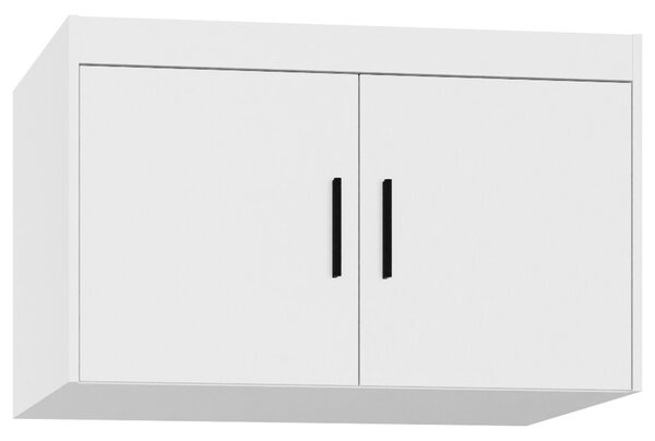 Šatní skříň ELENA 2D 1L + zrcadlo + nástavec | 89,7 cm | bílá
