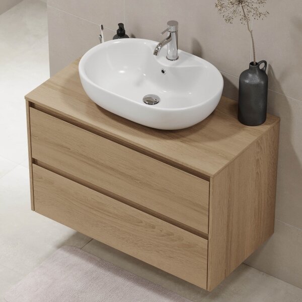Koupelnová skříňka TRONDHEIM pro umyvadlo 90 cm dub