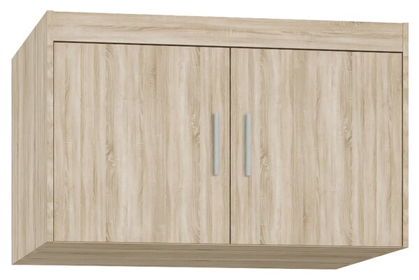 Šatní skříň ELENA 2D 1L + zrcadlo + nástavec | 89,7 cm | dub sonoma