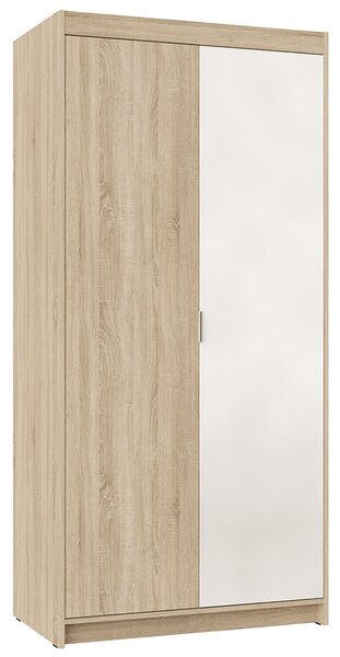 Šatní skříň ELENA 2D 1L + zrcadlo | 89,7 cm | dub sonoma