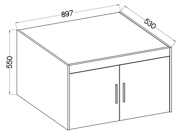 Šatní skříň ELENA 2D 1L + zrcadla + nástavec | 89,7 cm | dub lefkas