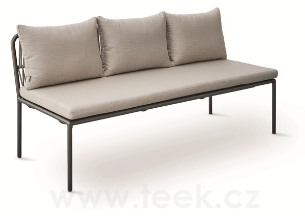 Stern Jídelní lavice bez područek Marla, Stern, 180x73x86 cm, rám hliník antracite, výplet lanko Salt, sedáky 100% akryl Grey Brown