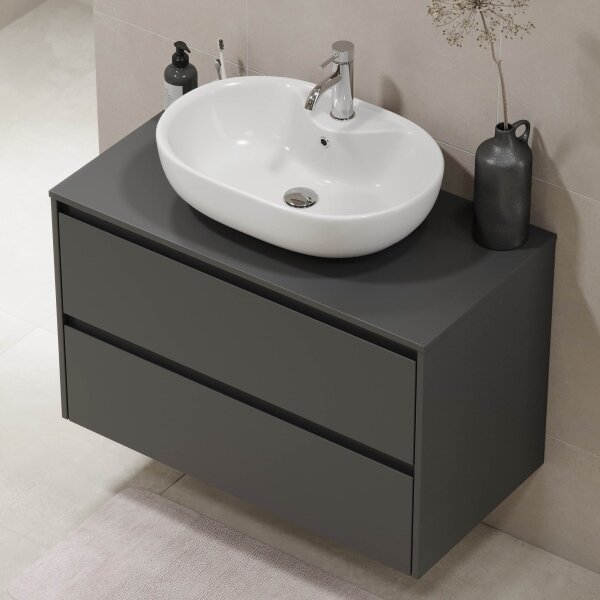 Koupelnová skříňka TRONDHEIM pro umyvadlo 90x57x46 cm antracit