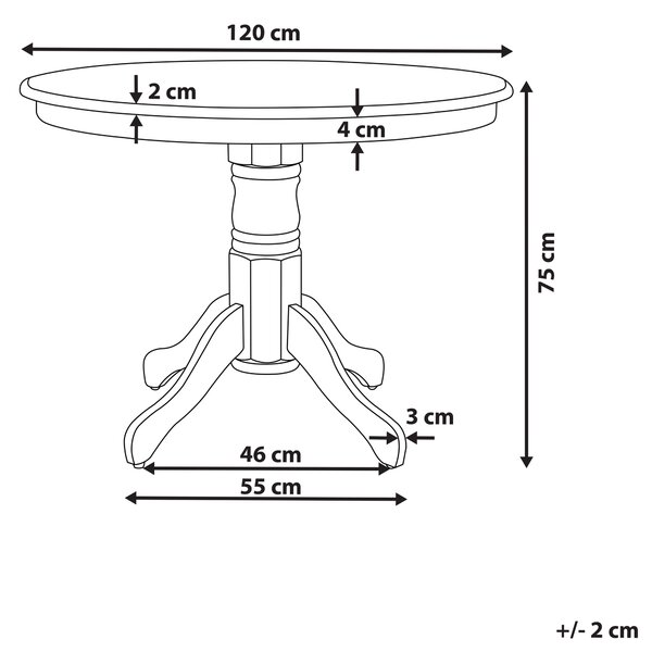 Jídelní stůl AKRON Bílá 120 cm 120 cm