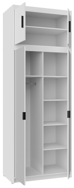 Šatní skříň ELENA + nástavce | sestava 475,5 cm | bílá