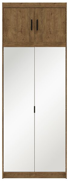 Šatní skříň ELENA 2D + zrcadla + nástavec | 89,7 cm | dub lefkas