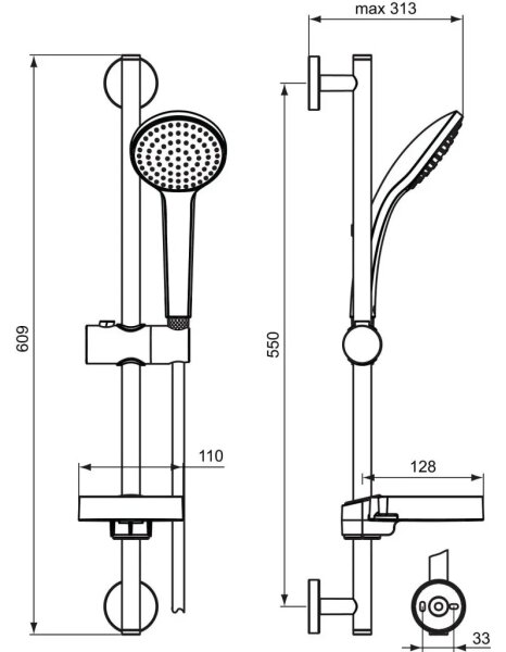 Ideal Standard B9412AA - Sprchová sada IDEALRAIN lesklý chrom