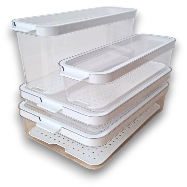 Rotho Sada 4ks organizéru do lednice CAUMA - 1,15l+1,3l+2l+2,6l