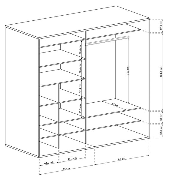 FONTI | šatní skříň F-11 | 199 cm | dub karamel