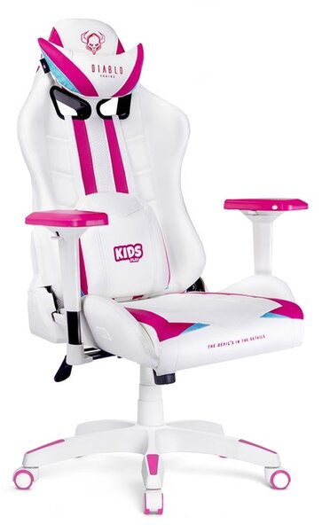 Dětská otočná herní židle Diablo X-Ray Kids Size: Bílo-růžové Diablochairs