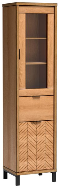 FONTI | vitrína F-2 + kovové nohy 12 cm | 50 cm | dub karamel | se zásuvkou