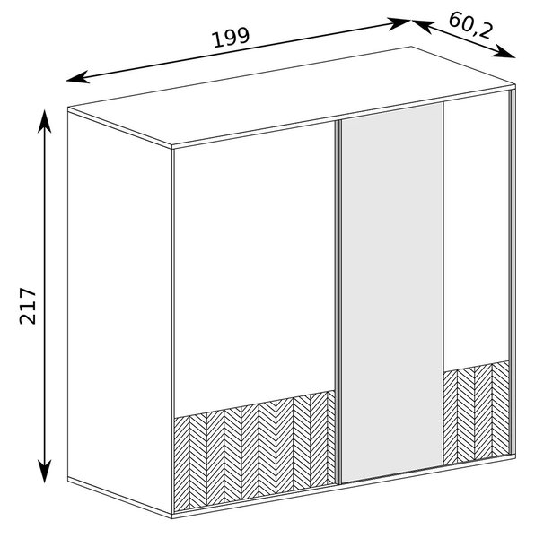 FONTI | šatní skříň F-11 | 199 cm | dub karamel