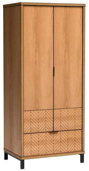 FONTI | šatní skříň F-1 + kovové nohy 12 cm | 86,5 cm | dub karamel