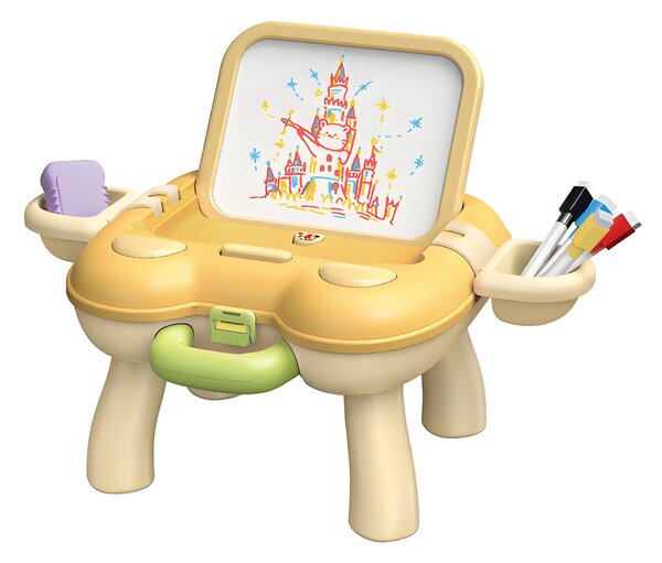 Aga4Kids Dětská tabule se stolečkem Žlutá